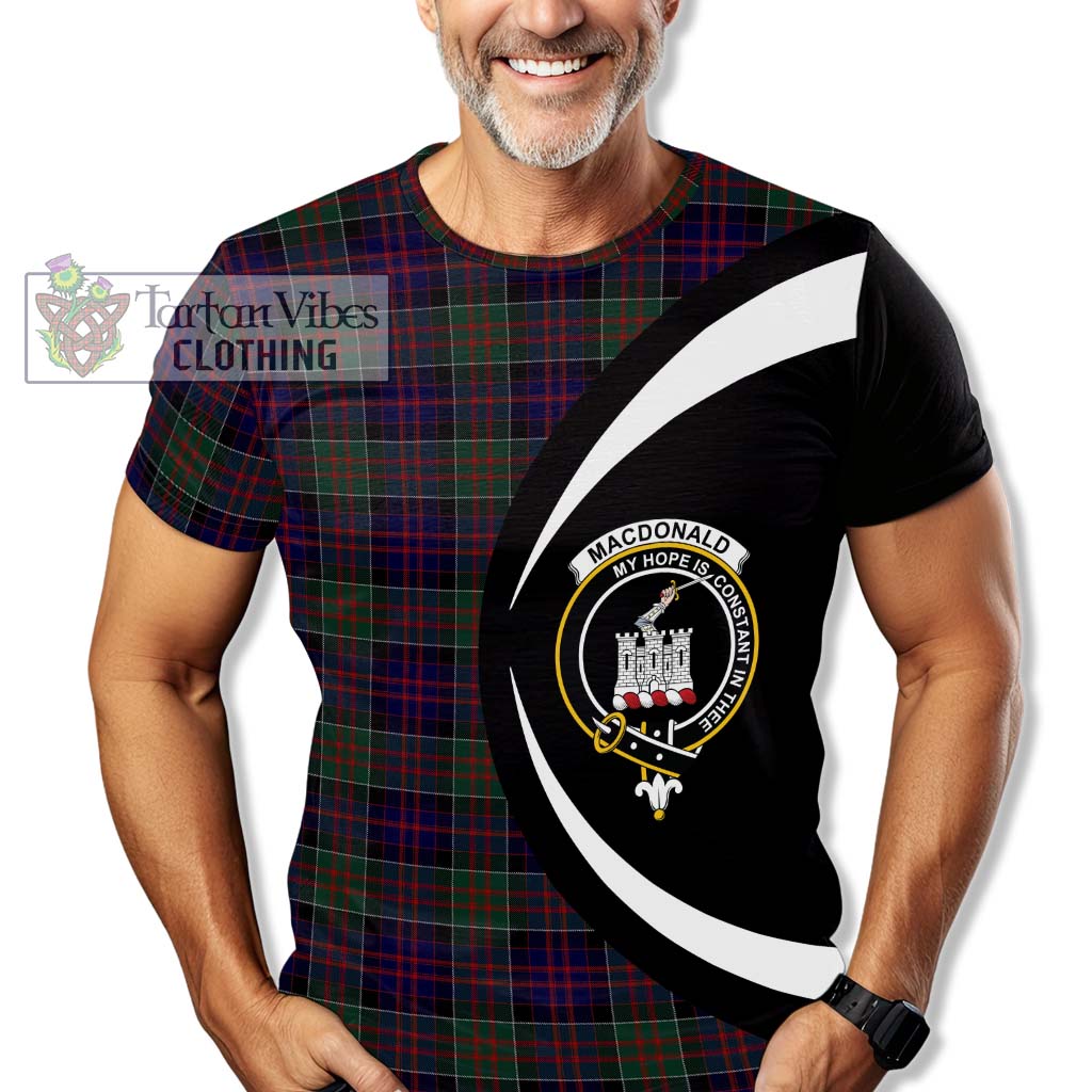 Tartan Vibes Clothing MacDonald of Clan Ranald Tartan T-Shirt with Family Crest Circle Style