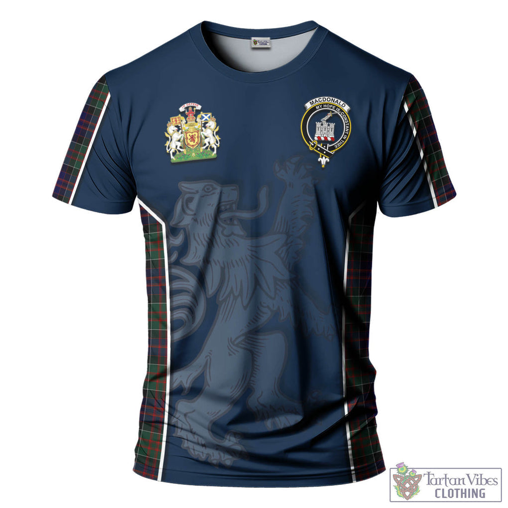 Tartan Vibes Clothing MacDonald of Clan Ranald Tartan T-Shirt with Family Crest and Lion Rampant Vibes Sport Style