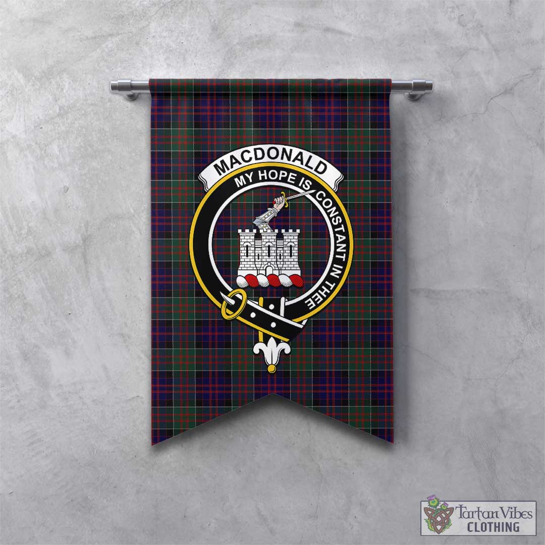 Tartan Vibes Clothing MacDonald of Clan Ranald Tartan Gonfalon, Tartan Banner with Family Crest