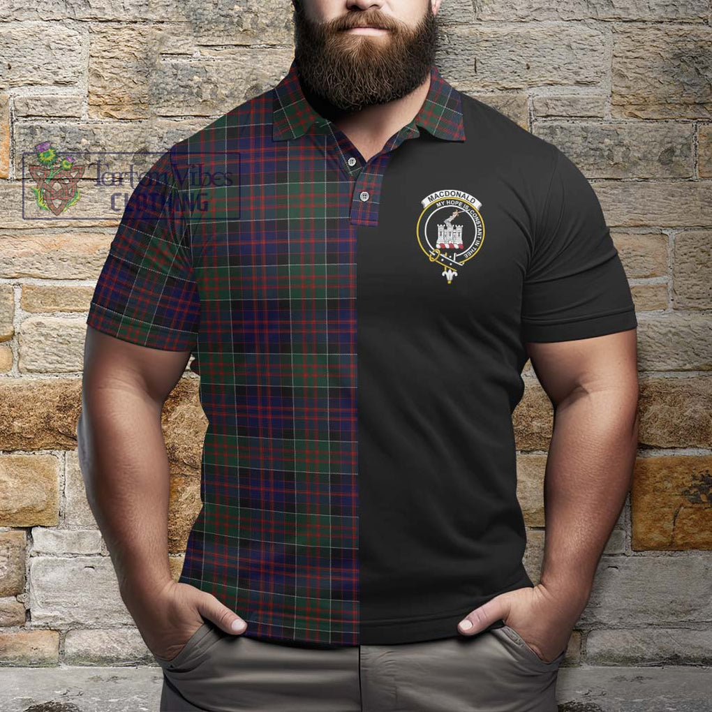 MacDonald (McDonald) of Clanranald Tartan Polo Shirt with Family Crest and Half Of Me Style - Tartanvibesclothing Shop