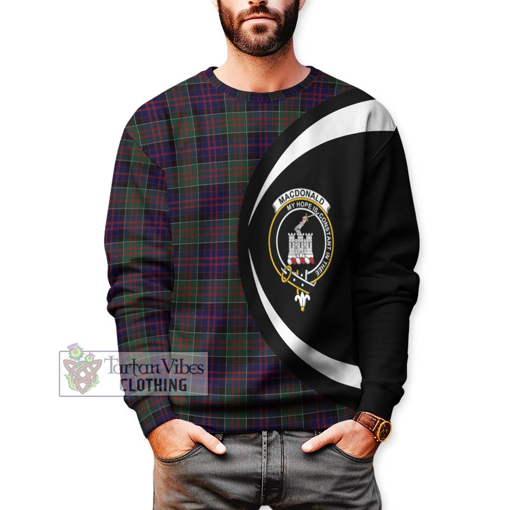 MacDonald (McDonald) of Clanranald Tartan Sweatshirt with Family Crest Circle Style - Tartan Vibes Clothing