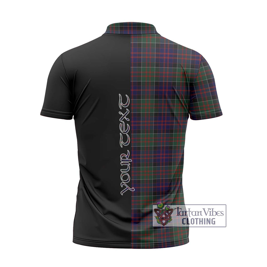 MacDonald (McDonald) of Clanranald Tartan Zipper Polo Shirt with Family Crest and Half Of Me Style - Tartanvibesclothing Shop