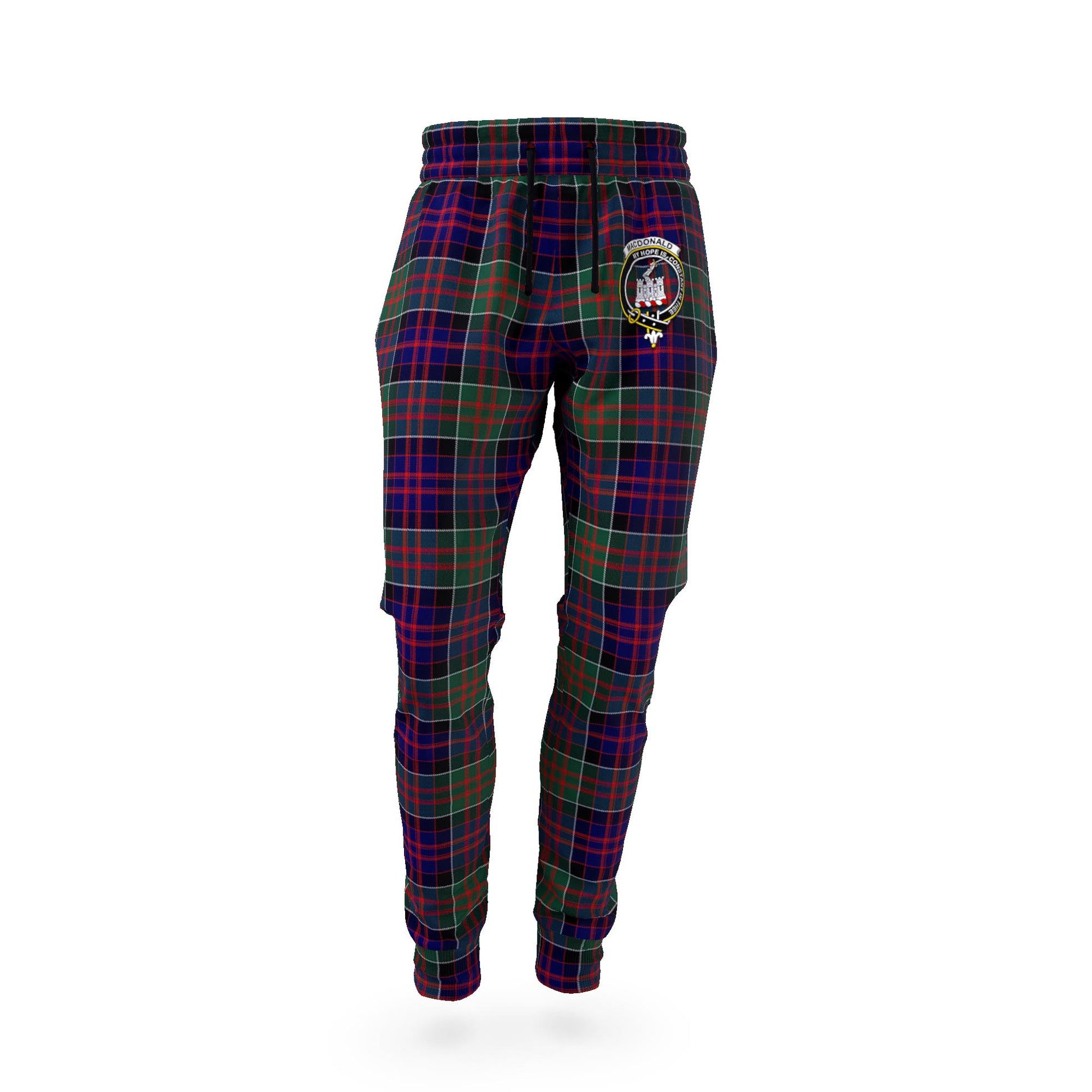 MacDonald (McDonald) of Clanranald Tartan Joggers Pants with Family Crest - Tartan Vibes Clothing