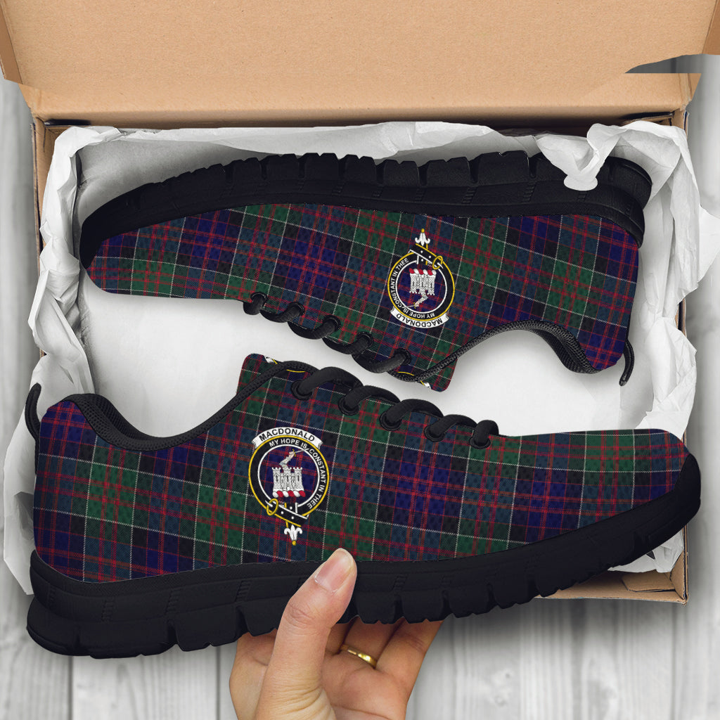 MacDonald (McDonald) of Clanranald Tartan Sneakers with Family Crest - Tartan Vibes Clothing