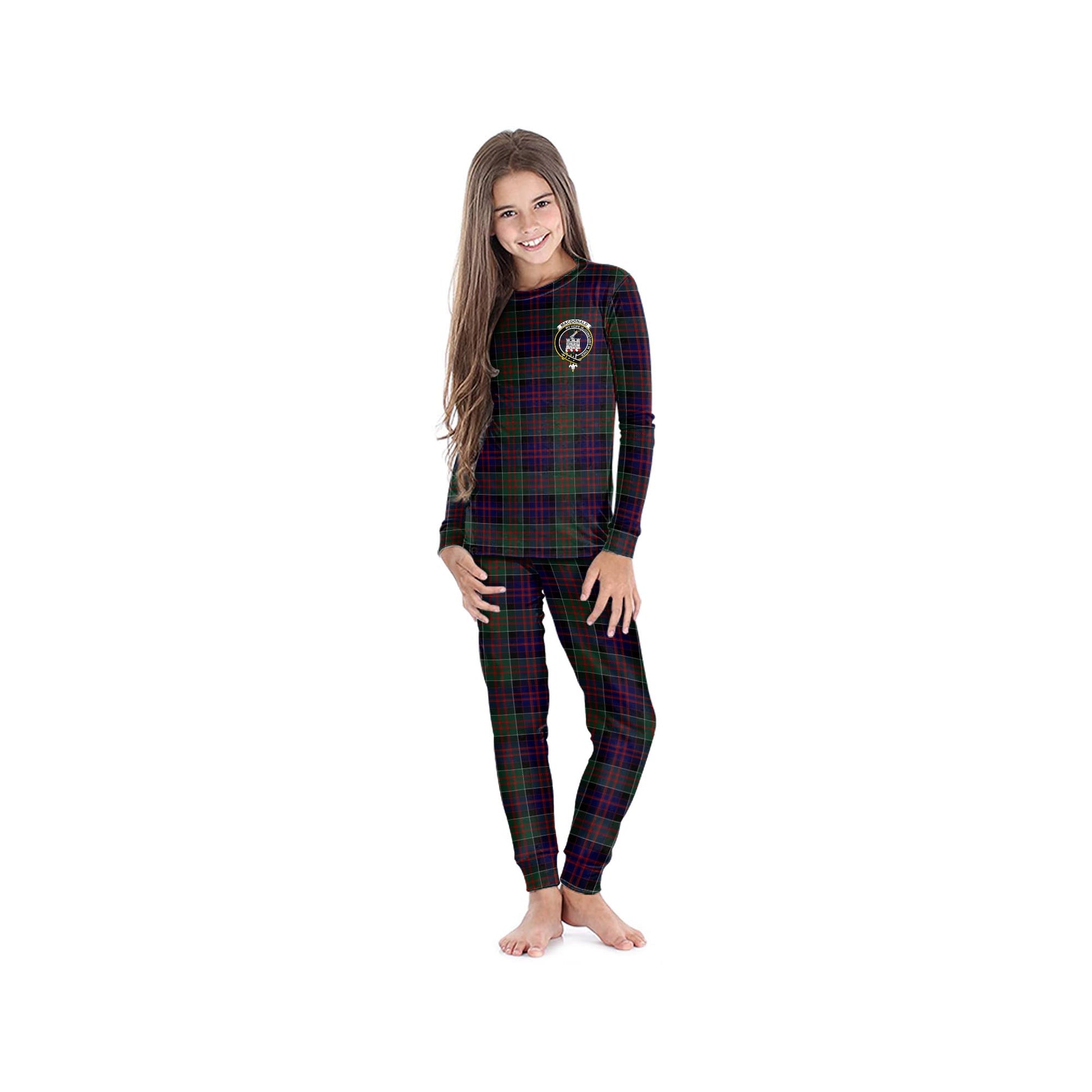 MacDonald of Clan Ranald Tartan Pajamas Family Set with Family Crest - Tartanvibesclothing