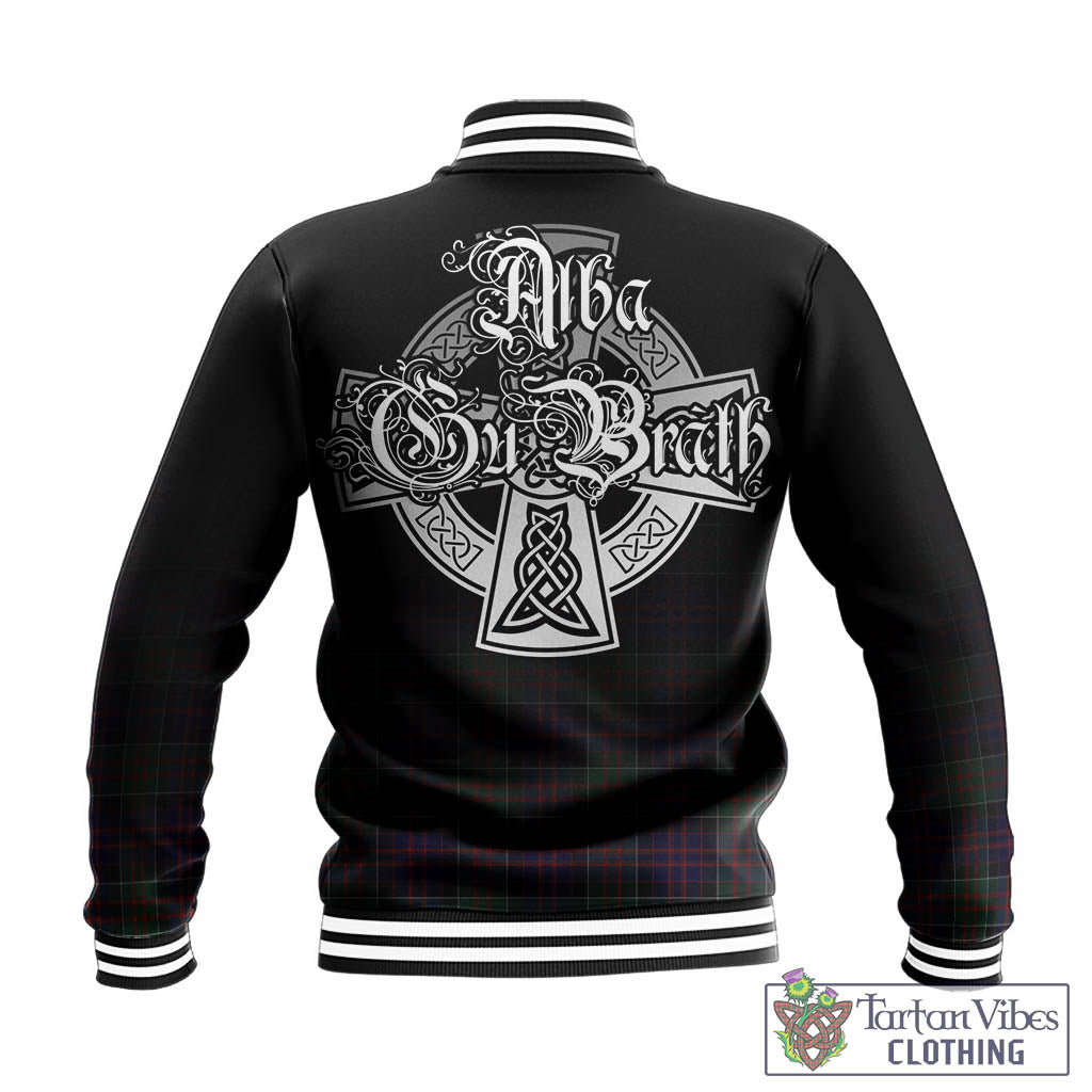 Tartan Vibes Clothing MacDonald of Clan Ranald Tartan Baseball Jacket Featuring Alba Gu Brath Family Crest Celtic Inspired