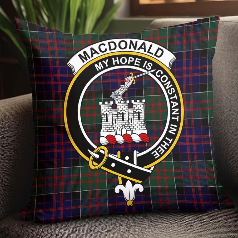 MacDonald of Clan Ranald Tartan Pillow Cover with Family Crest - Tartanvibesclothing