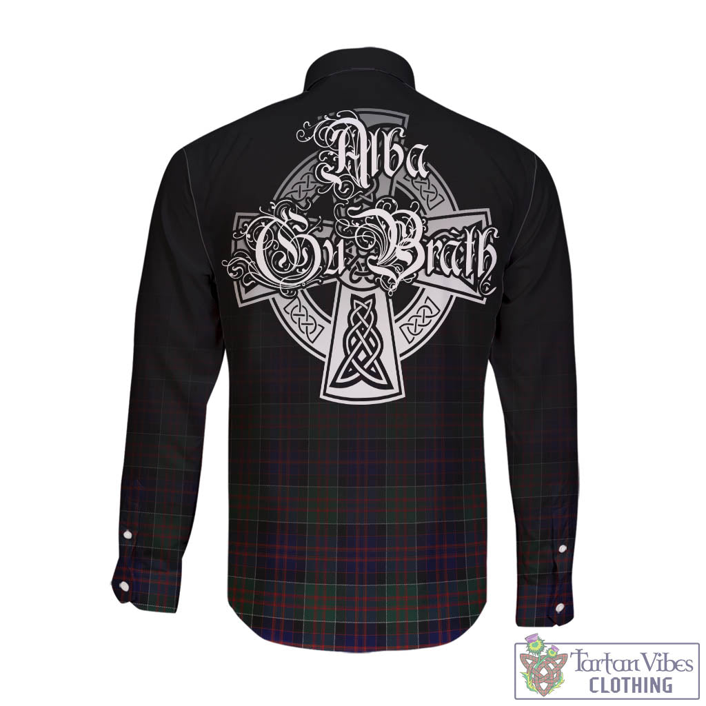 Tartan Vibes Clothing MacDonald of Clan Ranald Tartan Long Sleeve Button Up Featuring Alba Gu Brath Family Crest Celtic Inspired