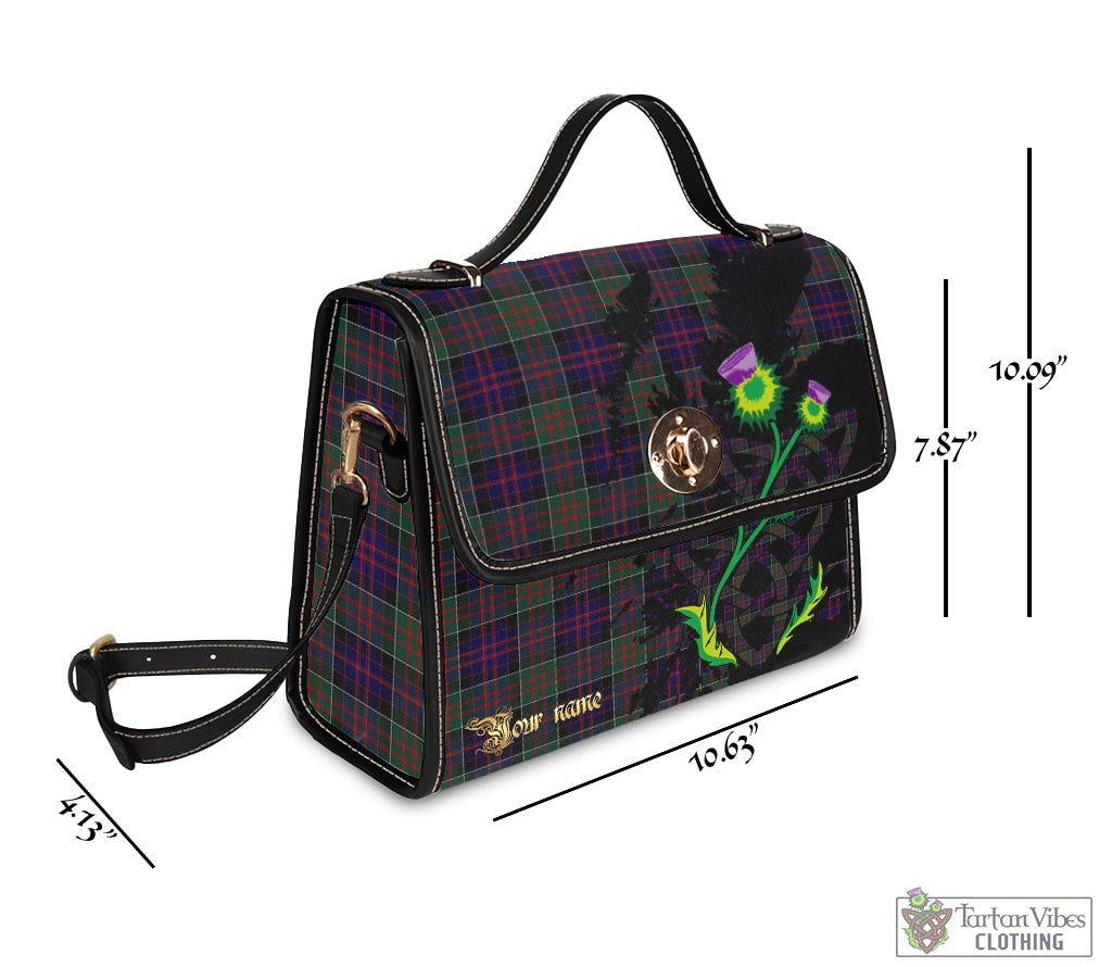 Tartan Vibes Clothing MacDonald of Clan Ranald Tartan Waterproof Canvas Bag with Scotland Map and Thistle Celtic Accents