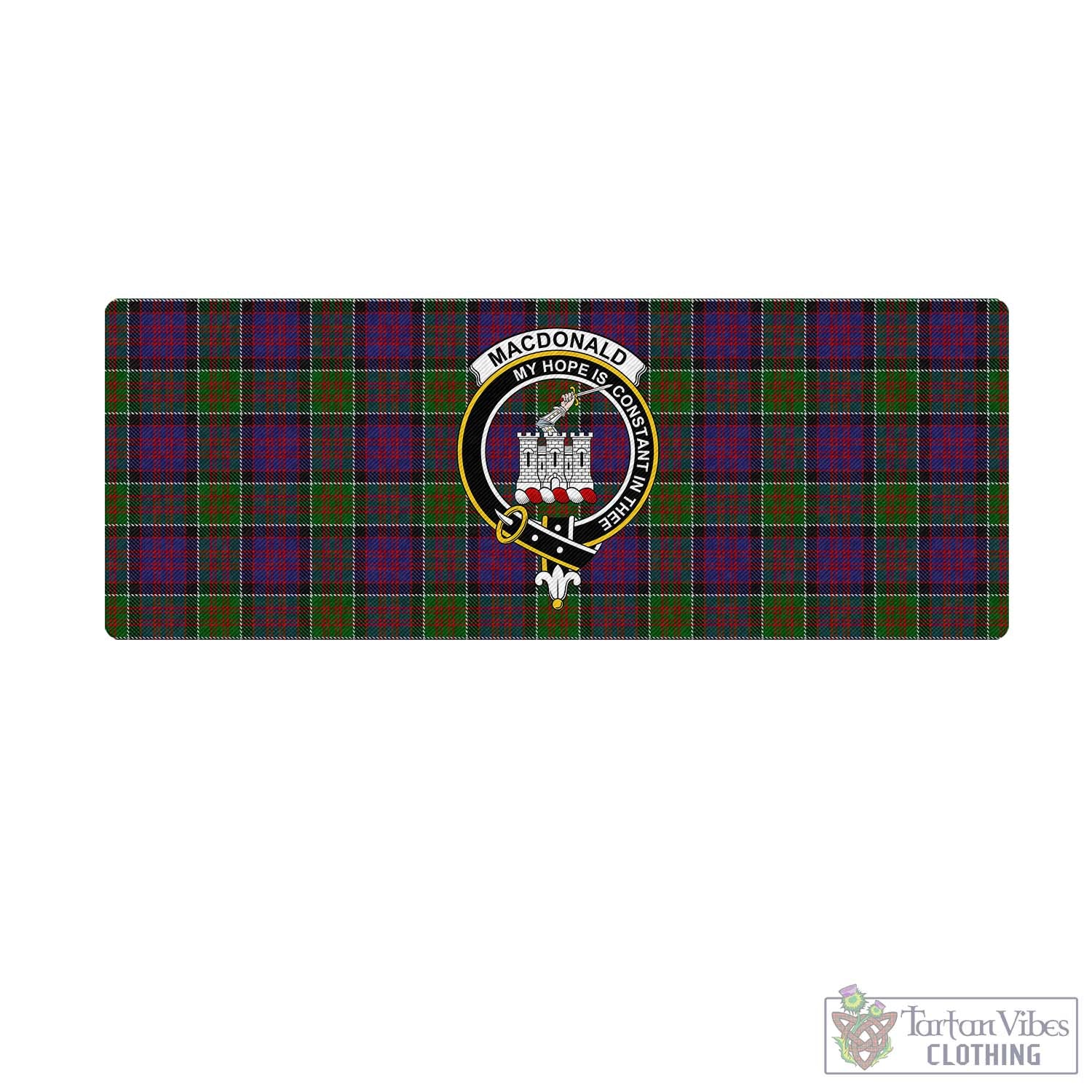 Tartan Vibes Clothing MacDonald of Clan Ranald Modern Tartan Mouse Pad with Family Crest