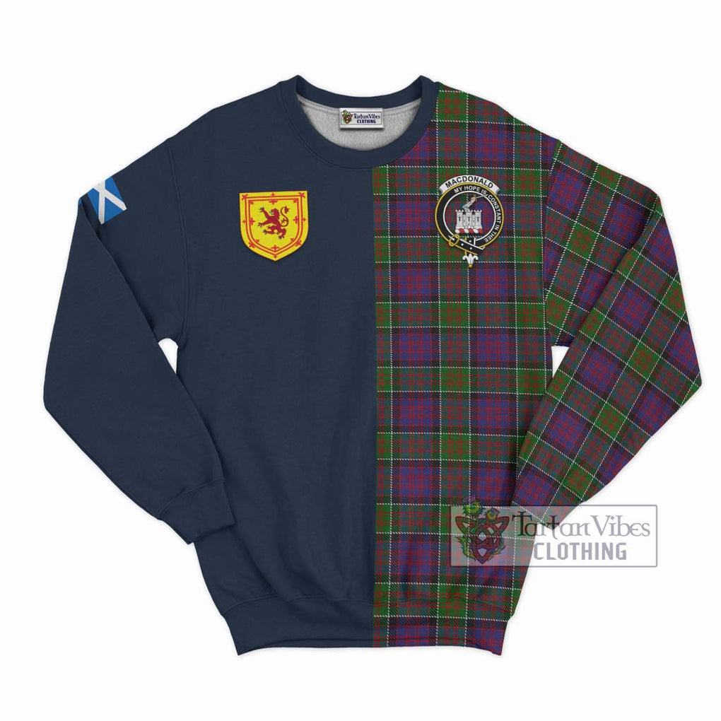 Tartan Vibes Clothing MacDonald of Clan Ranald Modern Tartan Sweatshirt with Scottish Lion Royal Arm Half Style