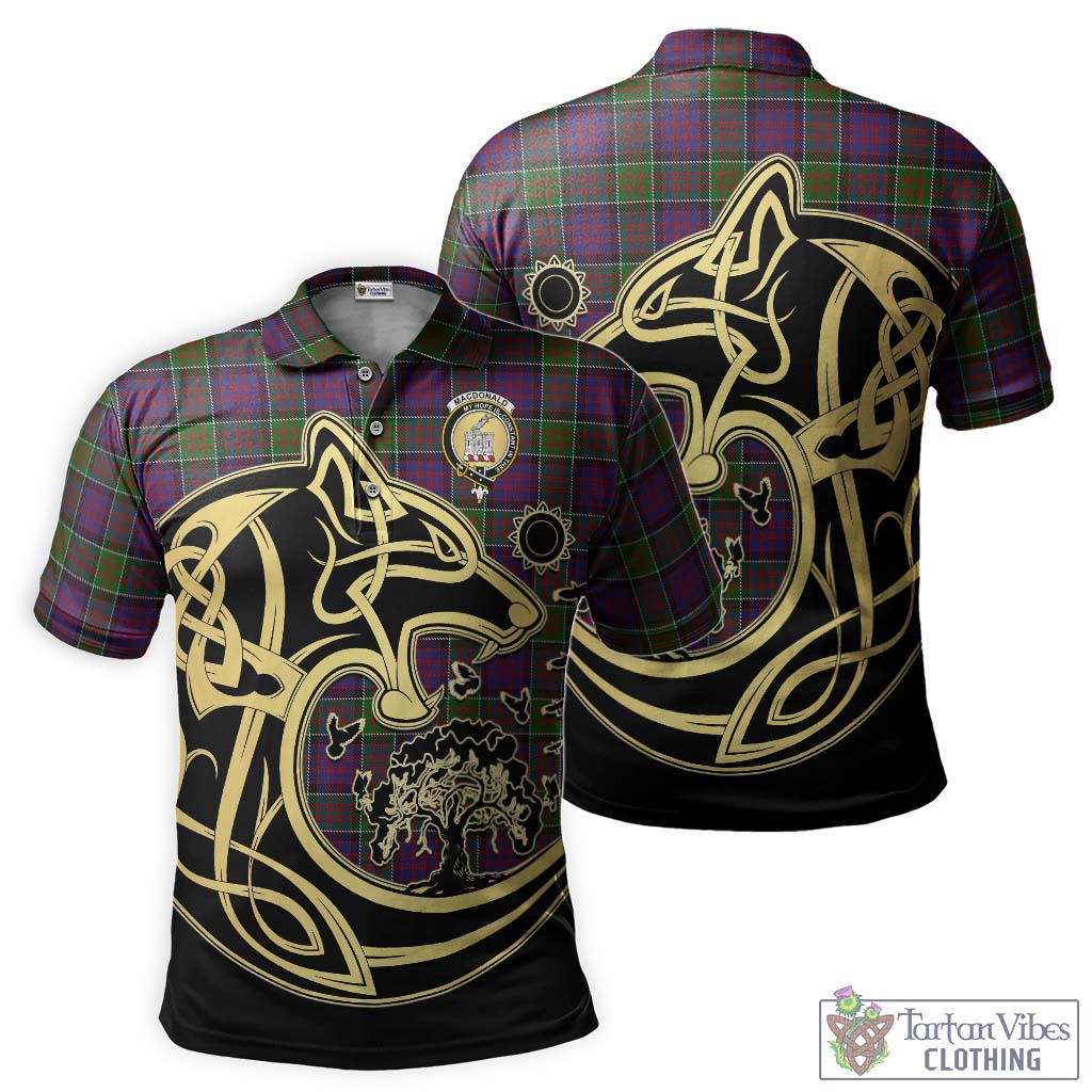 MacDonald of Clan Ranald Modern Tartan Polo Shirt with Family Crest Celtic Wolf Style Kid - Tartanvibesclothing Shop