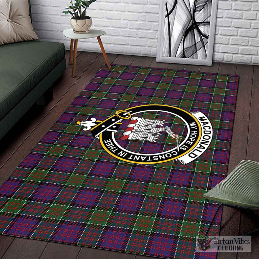 Tartan Vibes Clothing MacDonald of Clan Ranald Modern Tartan Area Rug with Family Crest