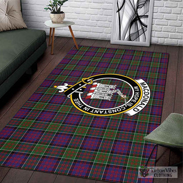 MacDonald of Clan Ranald Modern Tartan Area Rug with Family Crest