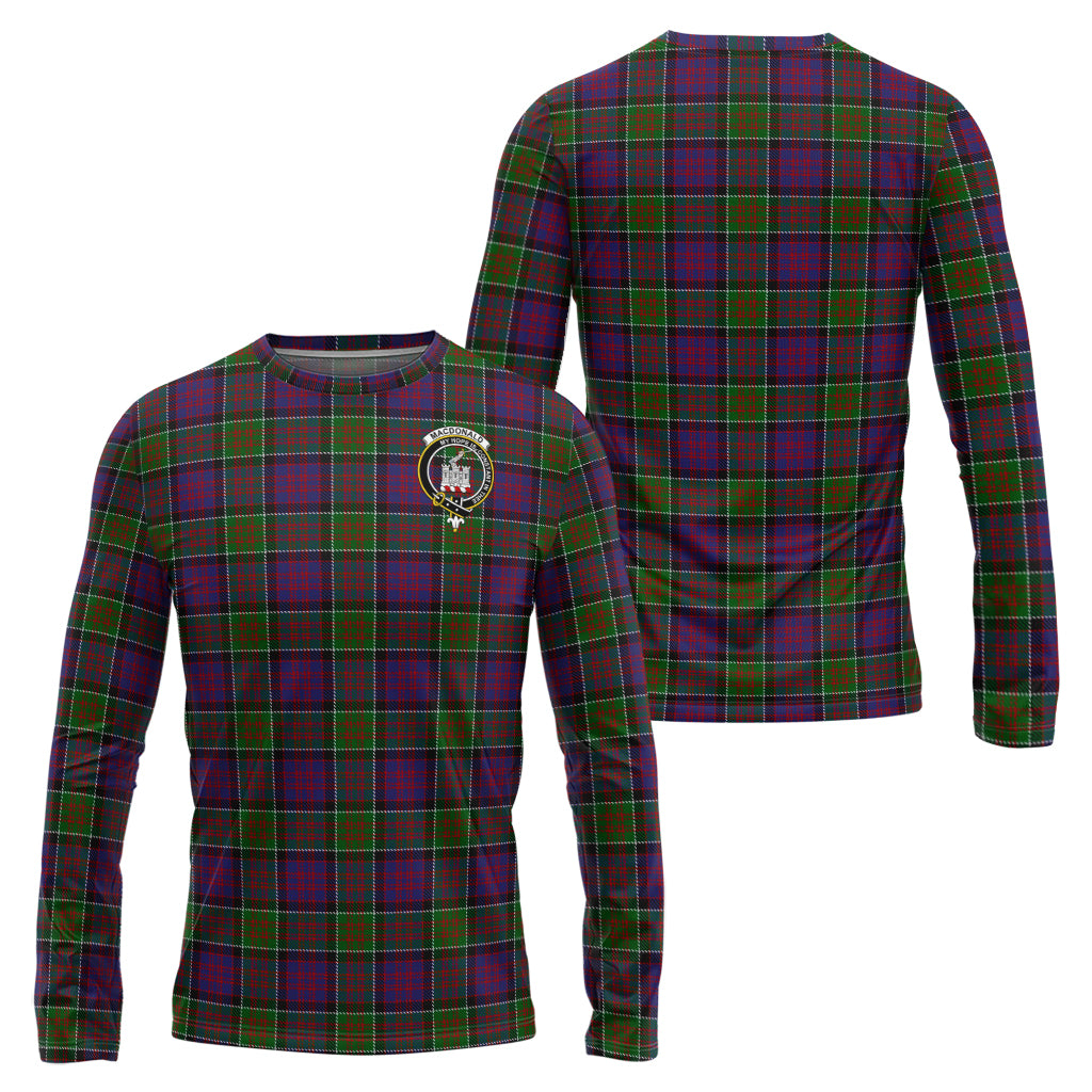 macdonald-of-clan-ranald-modern-tartan-long-sleeve-t-shirt-with-family-crest