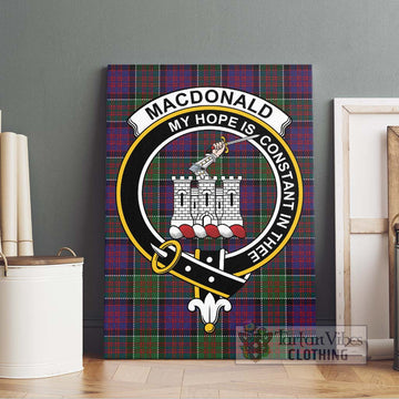 MacDonald of Clan Ranald Modern Tartan Canvas Print Wall Art with Family Crest