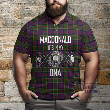 MacDonald of Clan Ranald Modern Tartan Polo Shirt with Family Crest DNA In Me Style