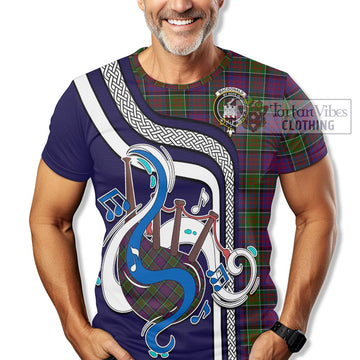 MacDonald of Clan Ranald Modern Tartan T-Shirt with Epic Bagpipe Style