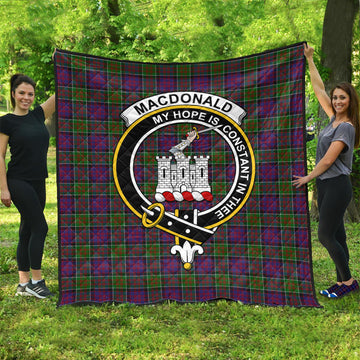 MacDonald of Clan Ranald Modern Tartan Quilt with Family Crest