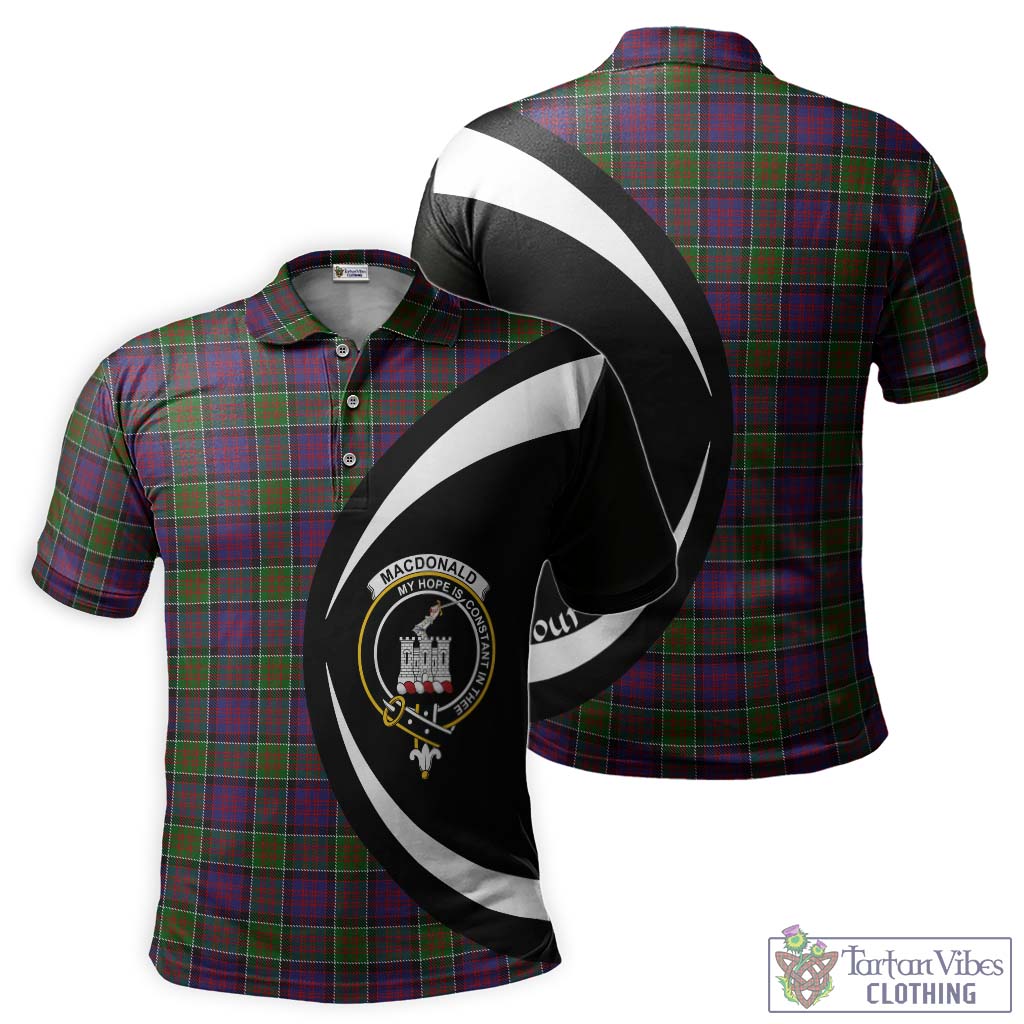 MacDonald of Clan Ranald Modern Tartan Men's Polo Shirt with Family Crest Circle Style Kid - Tartan Vibes Clothing