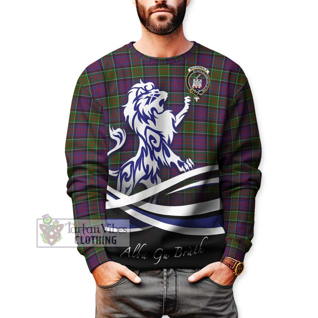 MacDonald of Clan Ranald Modern Tartan Sweatshirt with Alba Gu Brath Regal Lion Emblem Unisex - Tartanvibesclothing Shop