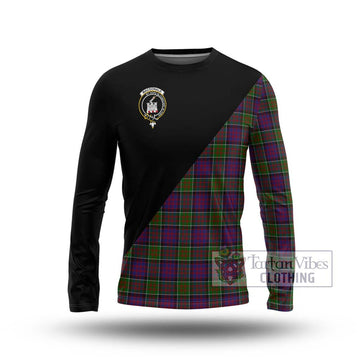 MacDonald of Clan Ranald Modern Tartan Long Sleeve T-Shirt with Family Crest and Military Logo Style