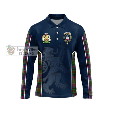 MacDonald of Clan Ranald Modern Tartan Long Sleeve Polo Shirt with Family Crest and Lion Rampant Vibes Sport Style