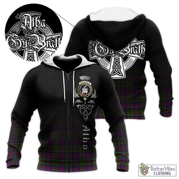 MacDonald of Clan Ranald Modern Tartan Knitted Hoodie Featuring Alba Gu Brath Family Crest Celtic Inspired