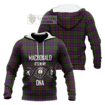 MacDonald of Clan Ranald Modern Tartan Knitted Hoodie with Family Crest DNA In Me Style