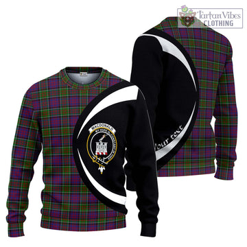 MacDonald of Clan Ranald Modern Tartan Ugly Sweater with Family Crest Circle Style