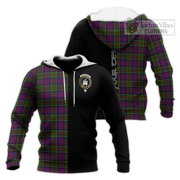 MacDonald of Clan Ranald Modern Tartan Knitted Hoodie with Family Crest and Half Of Me Style