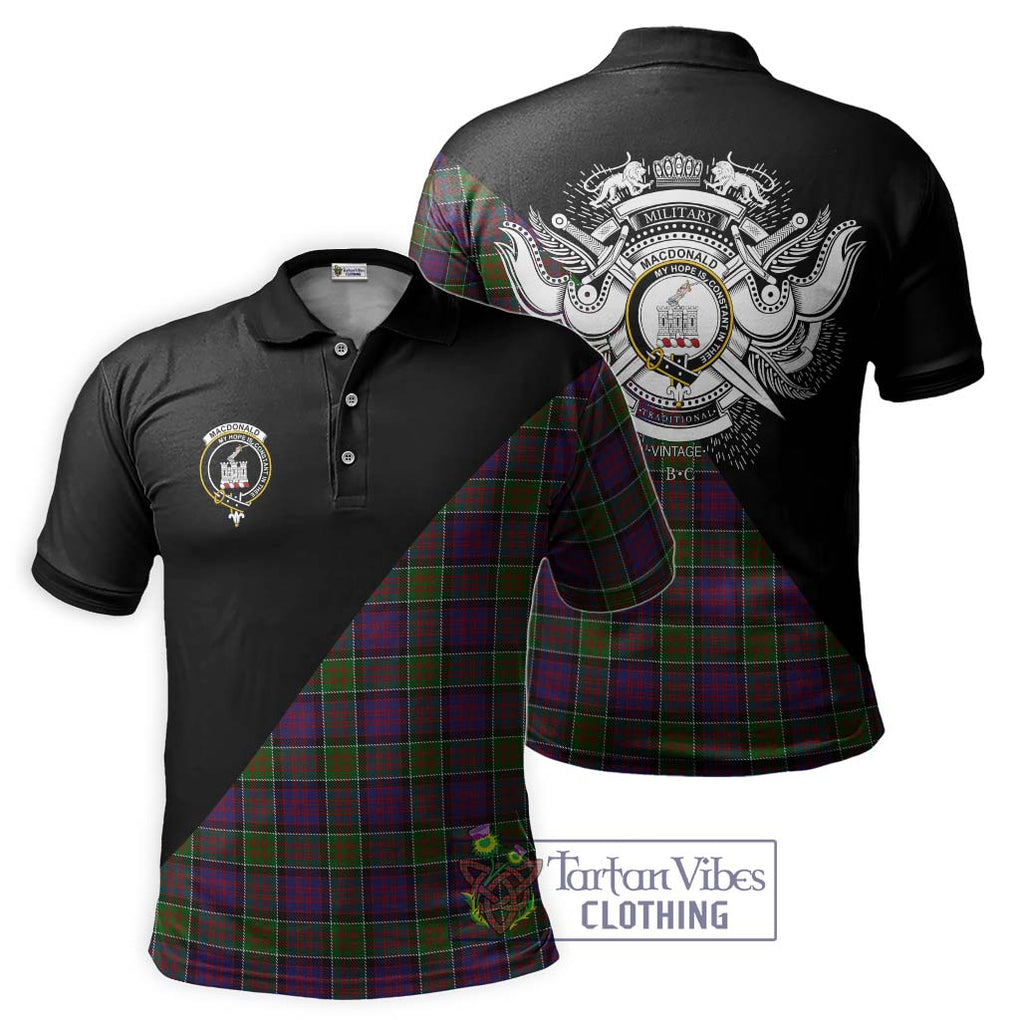 MacDonald of Clan Ranald Modern Tartan Polo Shirt with Family Crest and Military Logo Style Kid - Tartanvibesclothing Shop