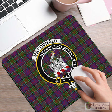 MacDonald of Clan Ranald Modern Tartan Mouse Pad with Family Crest