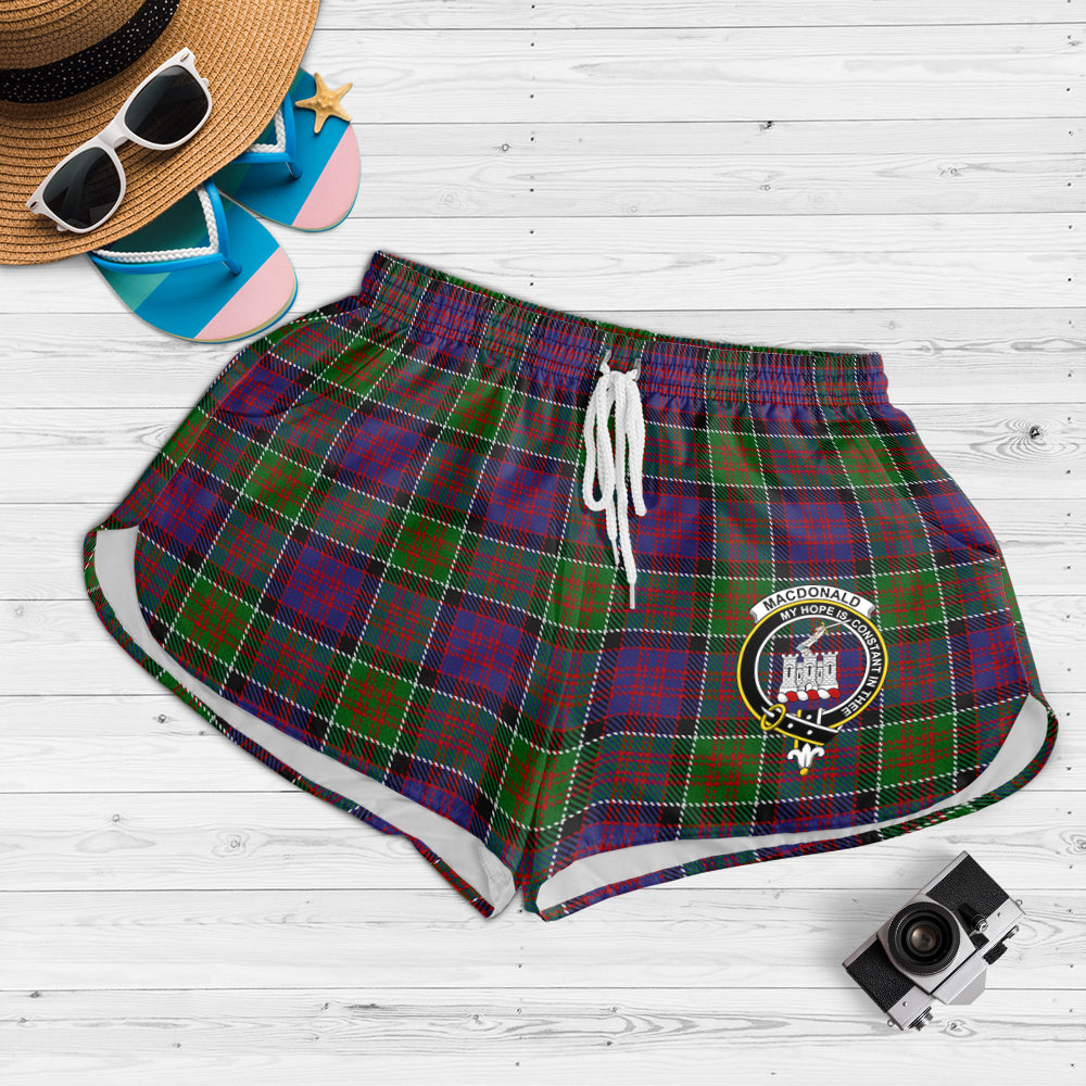 macdonald-of-clan-ranald-modern-tartan-womens-shorts-with-family-crest