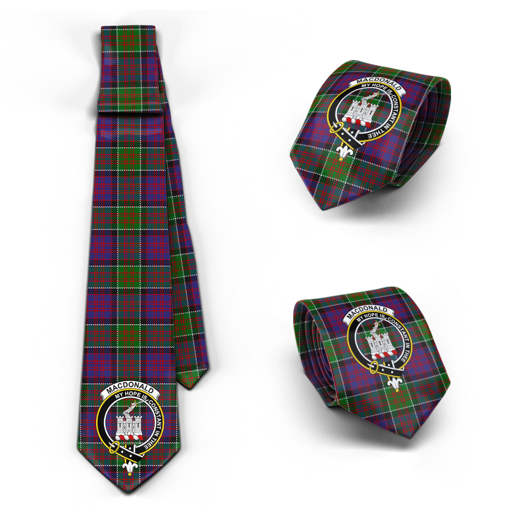 MacDonald of Clan Ranald Modern Tartan Classic Necktie with Family Crest Necktie One Size - Tartan Vibes Clothing