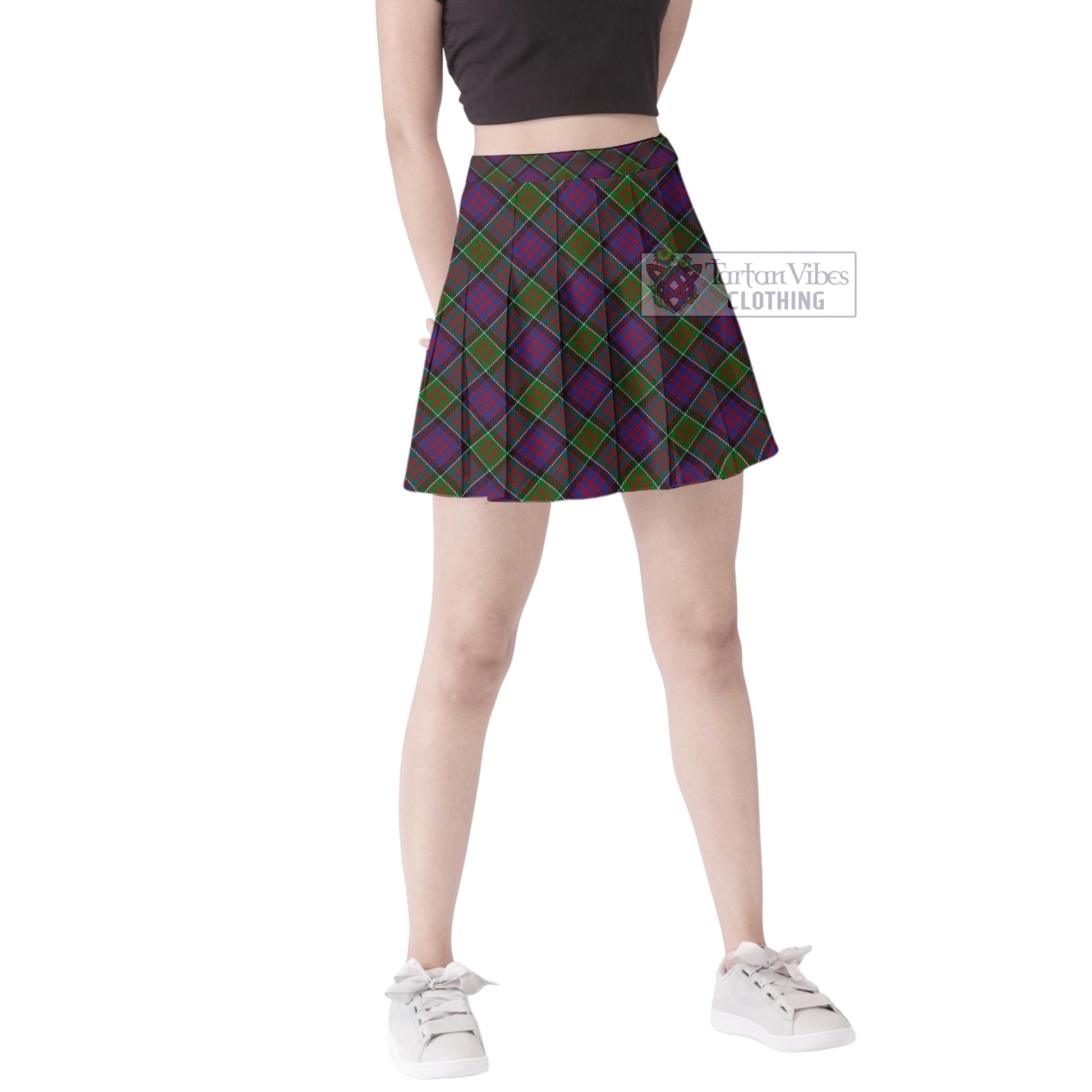 Tartan Vibes Clothing MacDonald of Clan Ranald Modern Tartan Women's Plated Mini Skirt