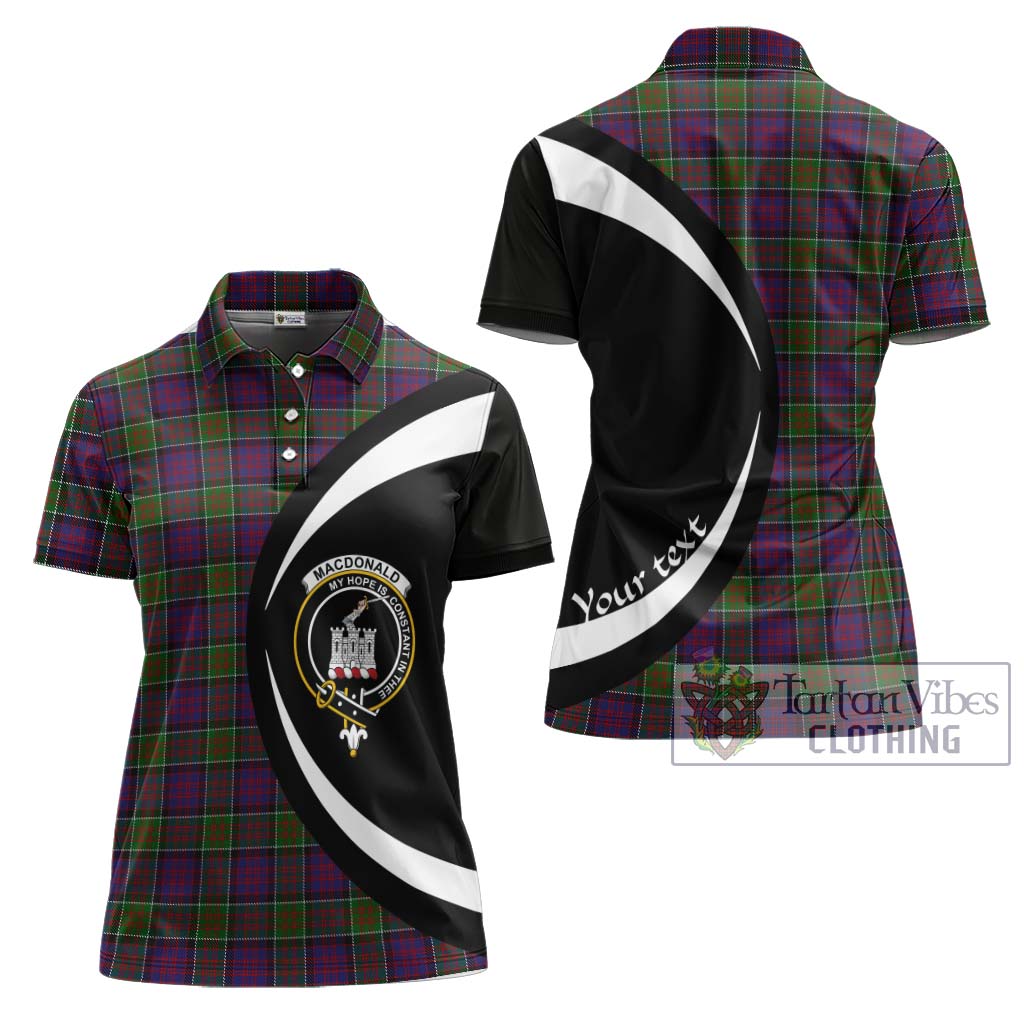 MacDonald of Clan Ranald Modern Tartan Women's Polo Shirt with Family Crest Circle Style Women - Tartan Vibes Clothing