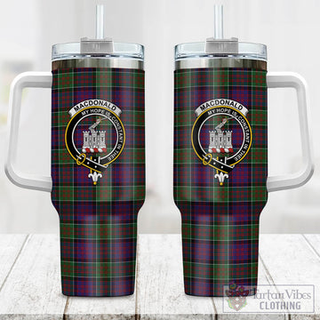 MacDonald of Clan Ranald Modern Tartan and Family Crest Tumbler with Handle