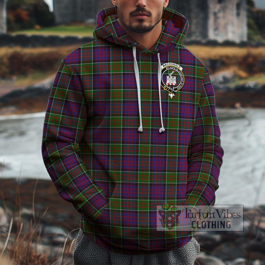 MacDonald of Clan Ranald Modern Tartan Cotton Hoodie with Family Crest Pullover Hoodie XS - Tartan Vibes Clothing