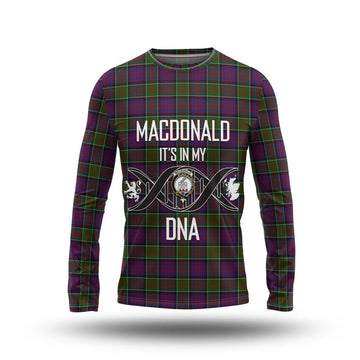 MacDonald of Clan Ranald Modern Tartan Long Sleeve T-Shirt with Family Crest DNA In Me Style