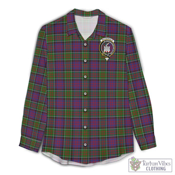 MacDonald of Clan Ranald Modern Tartan Women's Casual Shirt with Family Crest