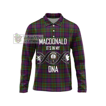 MacDonald of Clan Ranald Modern Tartan Long Sleeve Polo Shirt with Family Crest DNA In Me Style