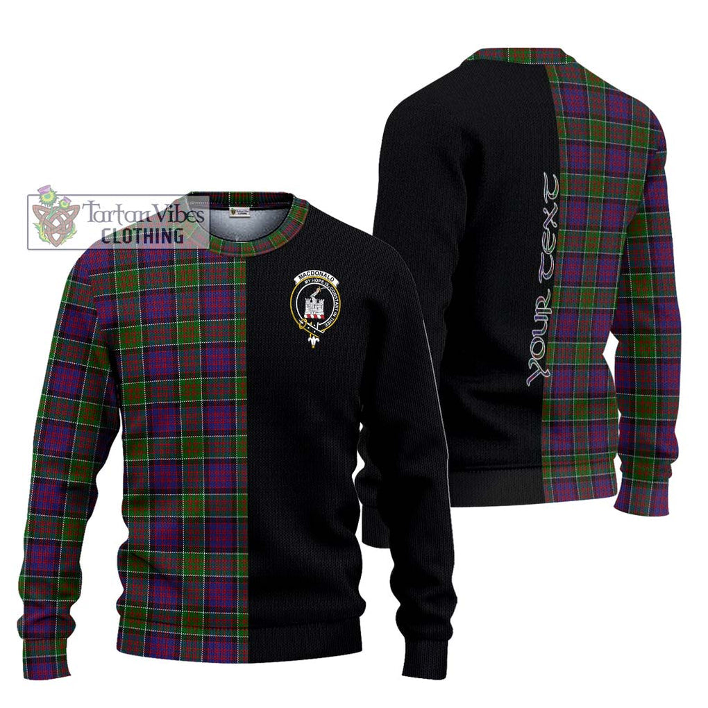 MacDonald of Clan Ranald Modern Tartan Knitted Sweater with Family Crest and Half Of Me Style Unisex - Tartanvibesclothing Shop