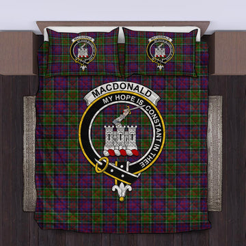 MacDonald of Clan Ranald Modern Tartan Quilt Bed Set with Family Crest