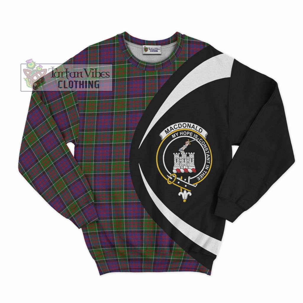 MacDonald of Clan Ranald Modern Tartan Sweatshirt with Family Crest Circle Style Unisex - Tartan Vibes Clothing