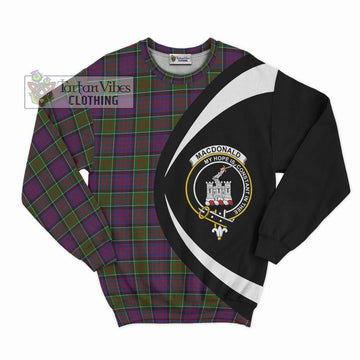 MacDonald of Clan Ranald Modern Tartan Sweatshirt with Family Crest Circle Style