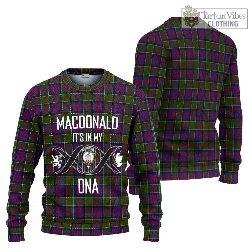 MacDonald of Clan Ranald Modern Tartan Knitted Sweater with Family Crest DNA In Me Style Unisex - Tartanvibesclothing Shop