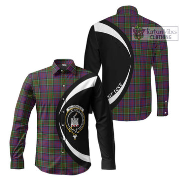 MacDonald of Clan Ranald Modern Tartan Long Sleeve Button Up with Family Crest Circle Style