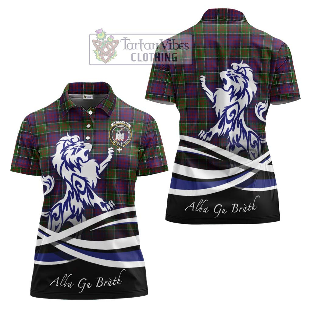 MacDonald of Clan Ranald Modern Tartan Women's Polo Shirt with Alba Gu Brath Regal Lion Emblem Women - Tartanvibesclothing Shop