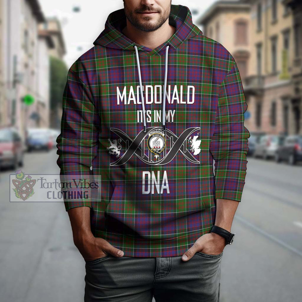 MacDonald of Clan Ranald Modern Tartan Hoodie with Family Crest DNA In Me Style Pullover Hoodie - Tartanvibesclothing Shop